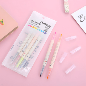 Marca Texto Ponta Dupla 6 Cores