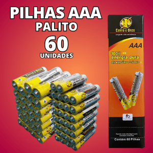 Pilhas Palito AAA Caixa Com 60 Unidades