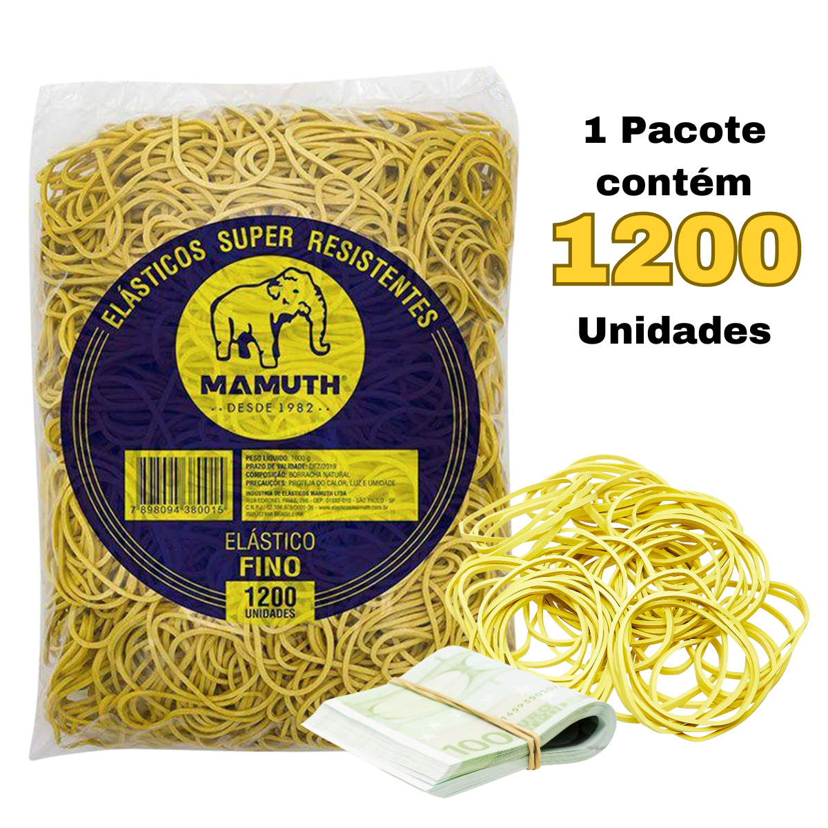 Elástico Amarelo Pacote De 1Kg - Imagem 5