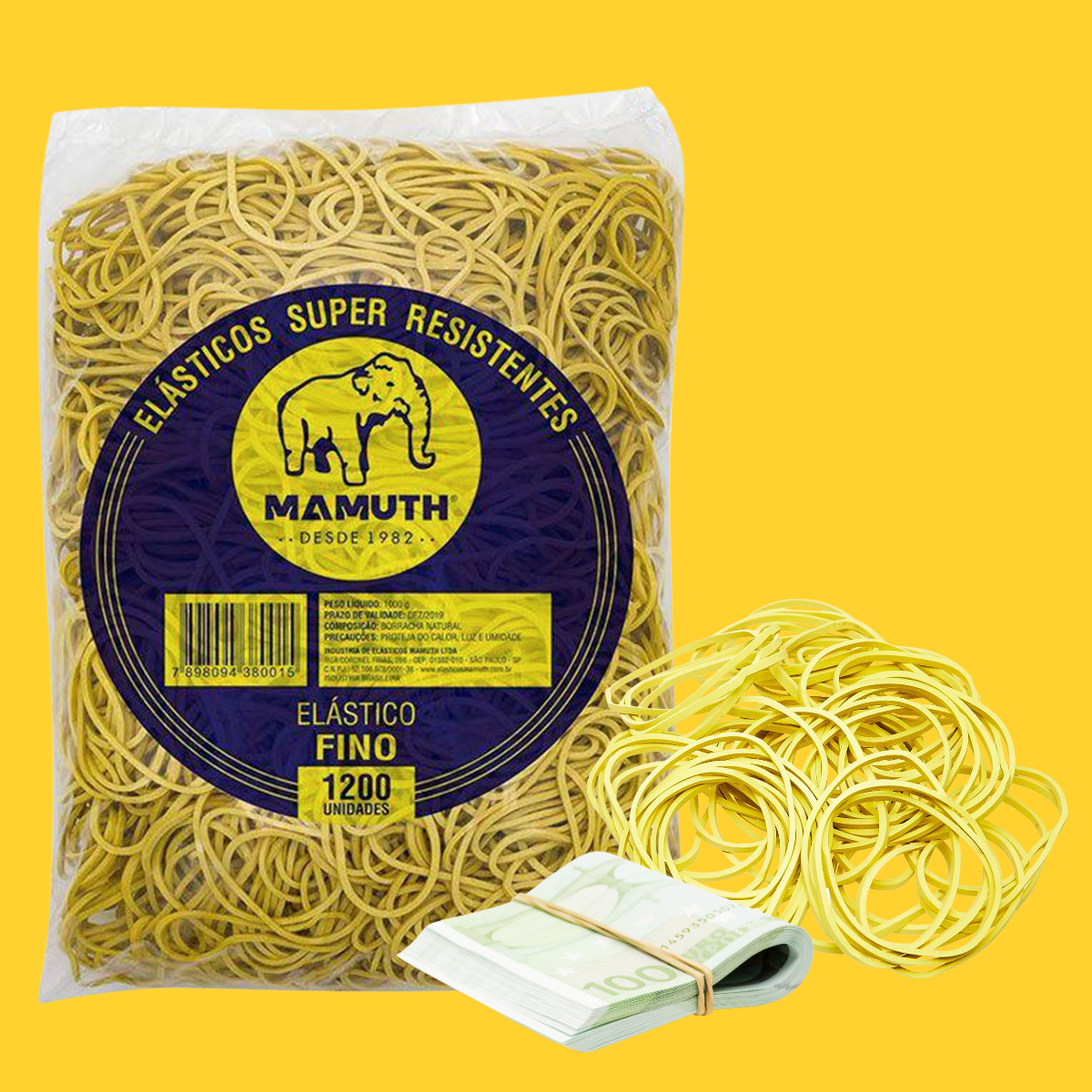 Elástico Amarelo Pacote De 1Kg